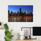 New York City Manhattan Night Poster (Heimbüro)