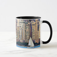 New York City Manhattan Sailboat Coffee Tasse