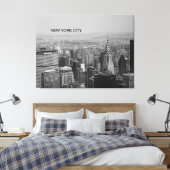 New York City, Manhattan Skyline B/W Fotografy Leinwanddruck (Insitu (Schlafzimmer))