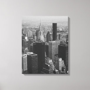 New York City, Manhattan Skyline B/W Fotografy Leinwanddruck