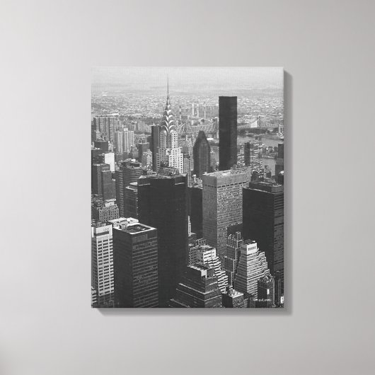New York City, Manhattan Skyline B/W Fotografy Leinwanddruck (Vorderseite)