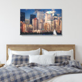 New York City Manhattan Skyline bei Night Wall Art Leinwanddruck (Insitu (Schlafzimmer))