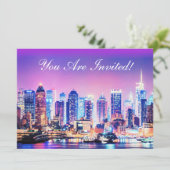 New York City Manhattan Skyline Einladung (Stehend Vorderseite)