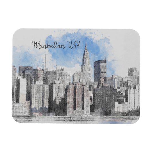 New York City Manhattan Skyline Magnet (Horizontal)