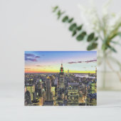New York City Manhattan Skyline Postkarte (Stehend Vorderseite)