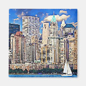 New York City Manhattan Skyline Sailboat Magnet (Vorne)