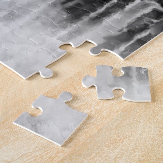 New York City Manhattan Skyline - schwarz-weiß Puzzle (Seite)