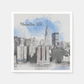 New York City Manhattan Skyline Serviette (Vorderseite)