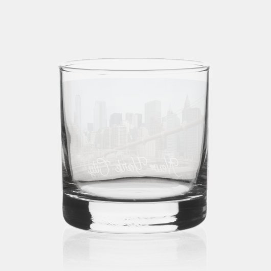 New York City Manhattan Skyline Whiskyglas (Rückseite)