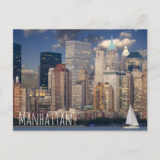 New York City Manhattan Skylne zur Nachtpostkarte Postkarte