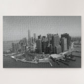 New York City Manhattan Skyscrappers Schwarz-weiß Puzzle (Horizontal)