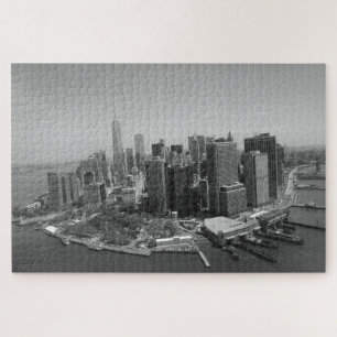 New York City Manhattan Skyscrappers Schwarz-weiß Puzzle
