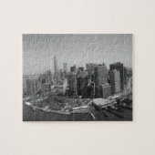 New York City Manhattan Skyscrappers Schwarz-weiß Puzzle (Horizontal)