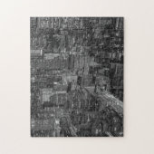 New York City Manhattan Skyscrappers Schwarz-weiß Puzzle (Vertikal)