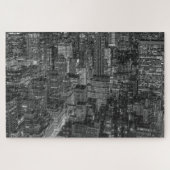 New York City Manhattan Skyscrappers Schwarz-weiß Puzzle (Horizontal)