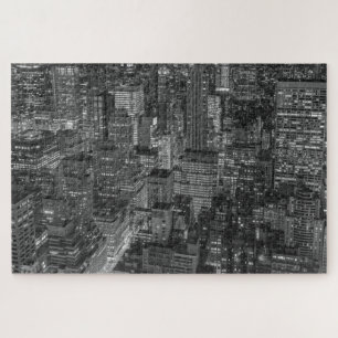 New York City Manhattan Skyscrappers Schwarz-weiß Puzzle