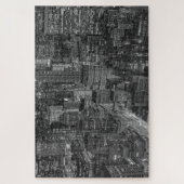 New York City Manhattan Skyscrappers Schwarz-weiß Puzzle (Vertikal)