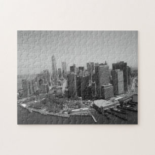 New York City Manhattan Skyscrappers Schwarz-weiß Puzzle