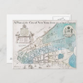 New York City Map, 1728 Postkarte (Vorne/Hinten)