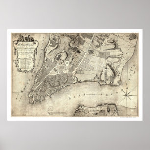 New York City Map 1776 Poster