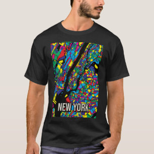 New York City Map - Abstrakte Kunstdrucke T-Shirt