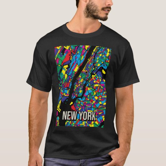New York City Map - Abstrakte Kunstdrucke T-Shirt (Vorderseite)