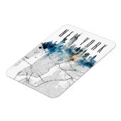New York City Map Aquarellskyline Magnet (Linke Seite)