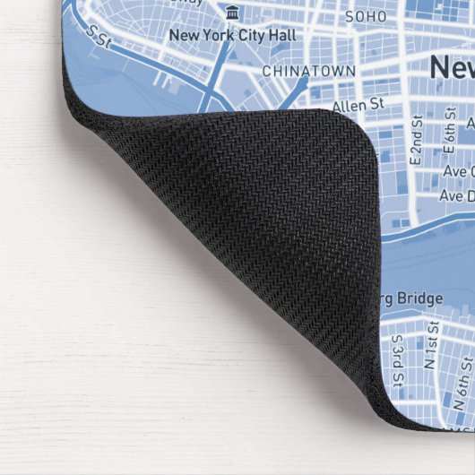 New York City Map (Blue) Mousepad (Ecke)