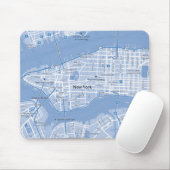New York City Map (Blue) Mousepad (Mit Mouse)