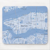 New York City Map (Blue) Mousepad (Vorne)