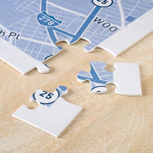 New York City Map (Blue) Puzzle (Seite)