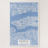 New York City Map (Blue) Puzzle (Vertikal)