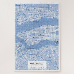 New York City Map (Blue) Puzzle