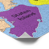 New York City Map Boroughs Labels Poster (Ecke)