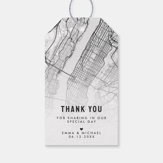 New York City Map | GASTGESCHENK HOCHZEIT Geschenkanhänger (Rückseite)
