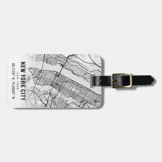 New York City Map | Gepäckmarke Gepäckanhänger (Vorderseite horizontal)