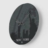 New York City Map Große Wanduhr (Winkel)