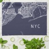 New York City Map | NYC | Navy Blue Geschirrtuch (Gefaltet)