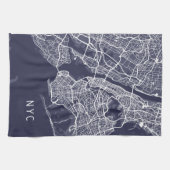 New York City Map | NYC | Navy Blue Geschirrtuch (Horizontal)