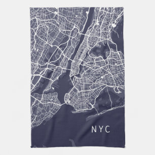 New York City Map  NYC  Navy Geschirrtuch