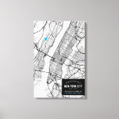 New York City Map + Ort markieren Leinwanddruck (Vorderseite)