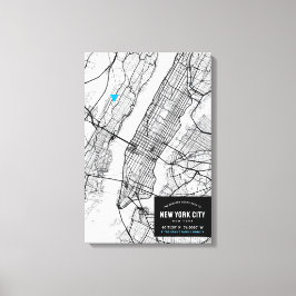 New York City Map + Ort markieren Leinwanddruck