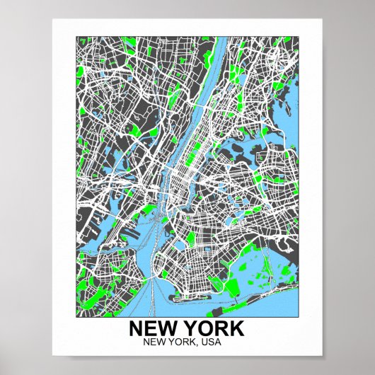 New York City Map Poster (Vorne)