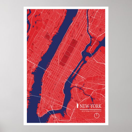 New York City Map Poster (Vorne)