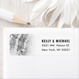 New York City Map Themed | Rücksendekennzeichen