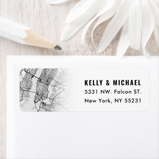 New York City Map Themed | Rücksendekennzeichen (Insitu)