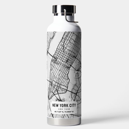 New York City Map Wasserflasche Trinkflasche (links)