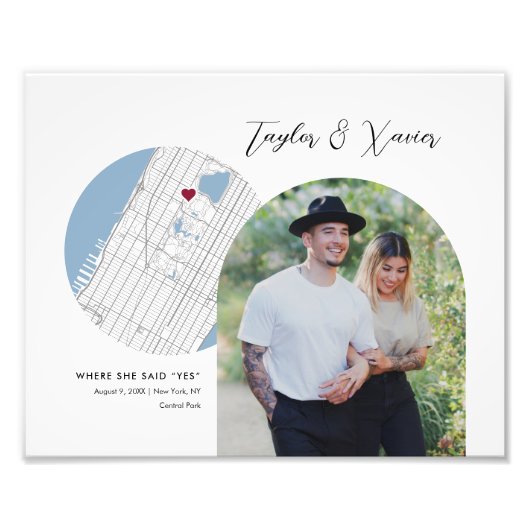 New York City Map Wedding Verlobung Foto Gift (Vorne)