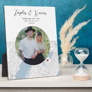 New York City Map Wedding Verlobung Foto Gift Fotoplatte