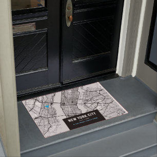 New York City Map + Zuhause-Position markieren Fußmatte